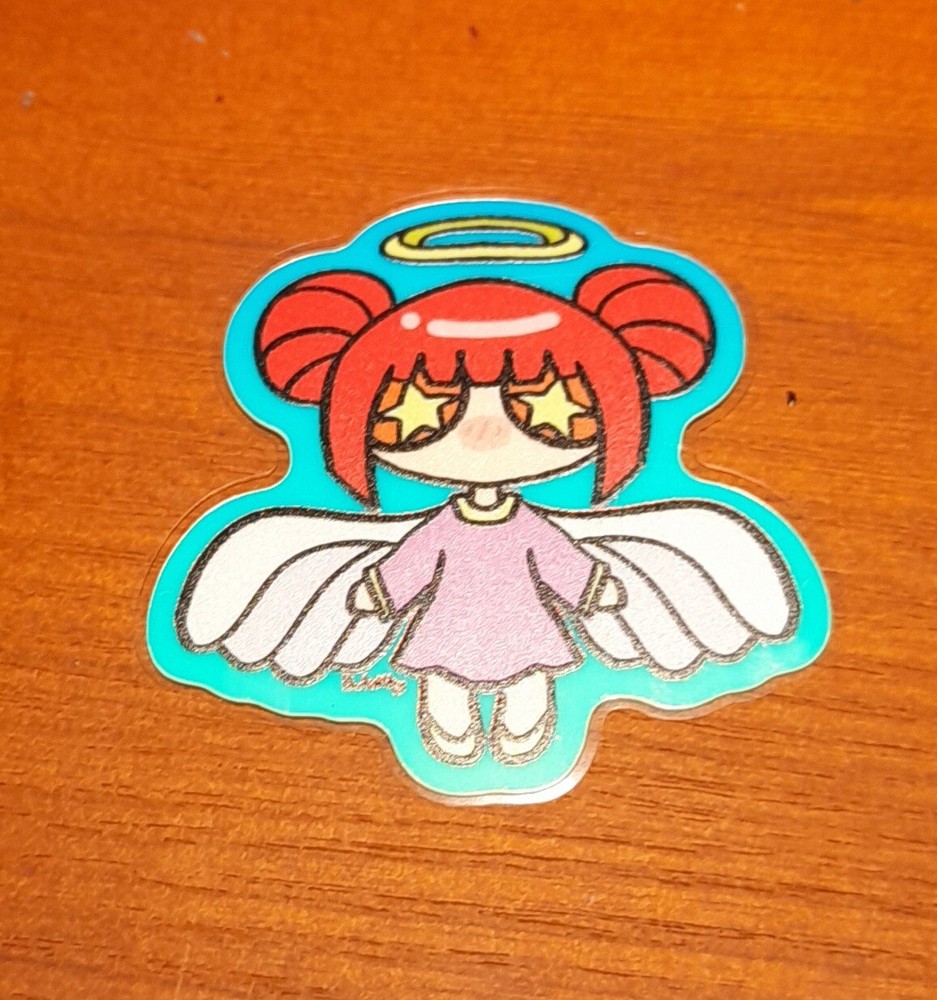 Angel Sticker Glow in the Dark Red 1 inch