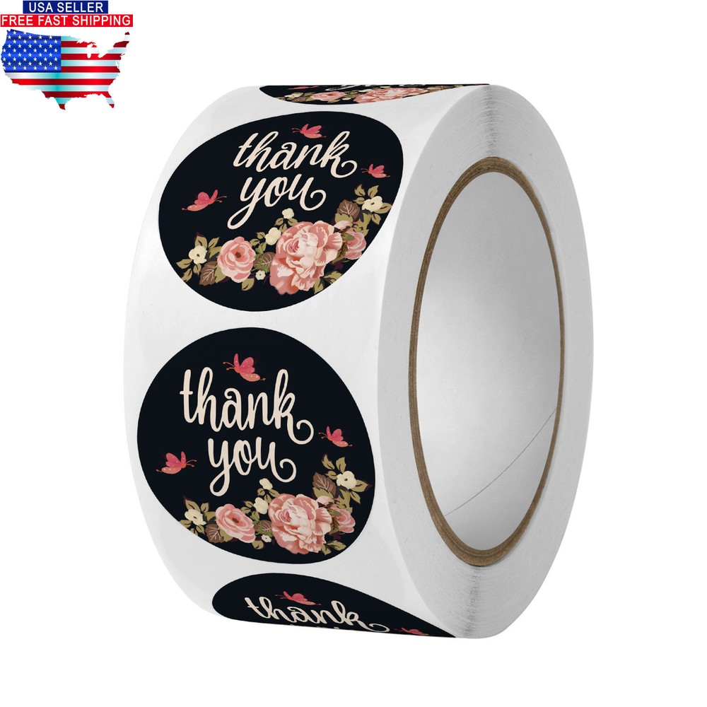 Thank You Stickers – Self Adhesive 500 Label Roll – One Stop Shop