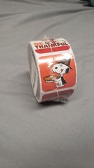 PEANUTS THANKSGIVING Snoopy Woodstock 100 Stickers Brand New Sealed Roll 