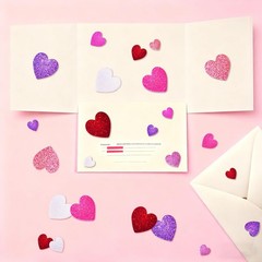 180 Pcs Valentine Foam Heart Stickers Red, Pink, Rose, White and Purple