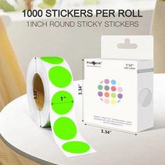 1 Inch round Color Code Dot Stickers,Fluorescent Green Inventory Dots Label,Adhe