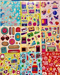 Retro Stickers in bulk – music 70s 80s 90 nostalgia y2k good vibes kawaii peace