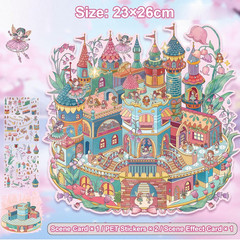 4 Oversized 3D DIY Stickers, Waterproof Quiet Book with Forests Decorating Mobil