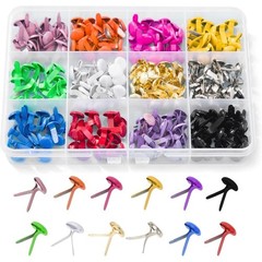 180 Pcs Multicolor Metal Brads for Paper Crafts, DIY Scrapbooking, Card Making,