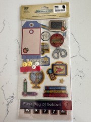 School Days Scrapbooking Kit Supplies – Paper Stickers Embellishments Charms