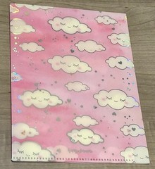 New Happie Scrappie Large Pink Clouds Sticker Folder