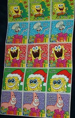 15ct. RARE SPONGEBOB SQUAREPANTS Christmas/Holiday Party Favor 2.5” Stickers