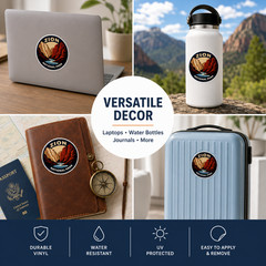 Zion National Park Sticker Waterproof Vinyl Decal 3″ Laptop Bottle