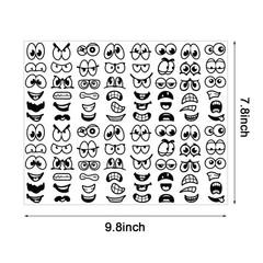 Halloween Stickers Eyes Mouth Cartoon Stickers Labels for Art Craft Scrapbook