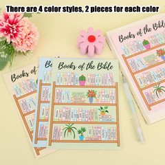8pcs Books of The Bible Tracker Stickers, 5x7in God Multicolored