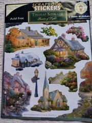 Thomas Kinkade Scrapbook Stickers ‘Painter of Light’ Series, 2 Sheets ~ New!