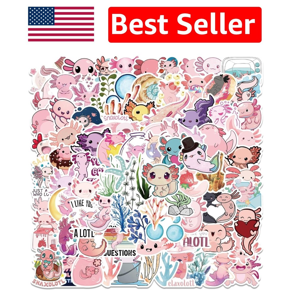 Unique 100PCS Waterproof Axolotl Stickers – Customize Your Belongings with Style