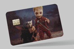 GROOT guardians of the galaxy, 2 pc credit card skin & DEBIT CARD,TROLLEY & GYM