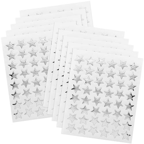 0.6″ Star Stickers – 1920 Pcs, 40 Sheets – Reward Stickers 1920 Pieces Silver