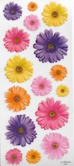 16 New 5×12” Realistic Clear Daisy Flower Scrapbook Craft Stickers