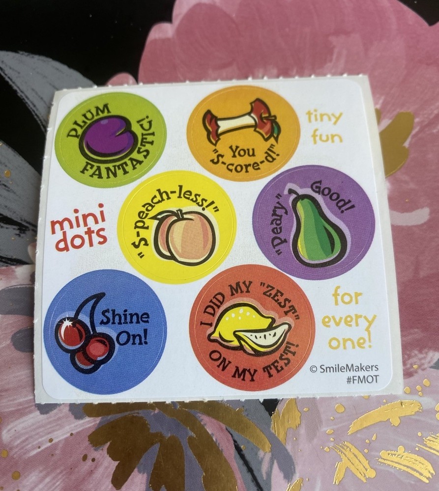 SmileMakers Scratch N Sniff Mini Dots Fruits Sticker Mod 2.5” Inches