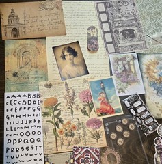 Junk Journal Kit Vintage Style Paper Stickers Tags Tickets Images Ephemera Craft