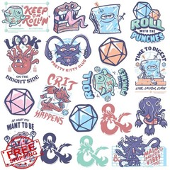 GRAPHICS and MORE DandD Stickers 50 Pack