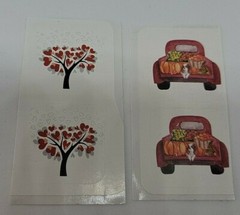 Thanksgiving Autumn Pumpkin Apple Stickers Table Cards and Greeting Card Set