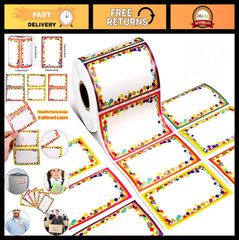 500 Pcs Colorful Name Tag Labels – Removable Adhesive Writable Stickers for Offi