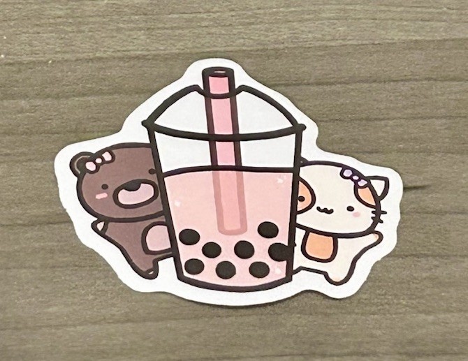 NEW PaperKumaCo Boba Tea 🧋 Critters Vinyl Sticker Paper Kuma Co