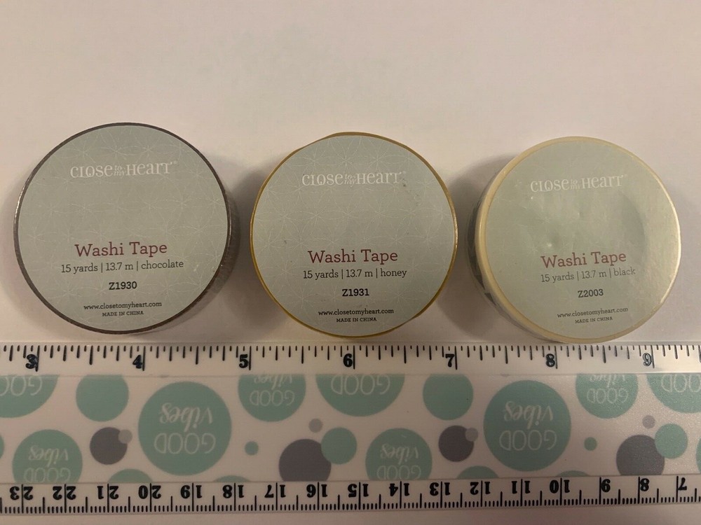 CTMH – Lot Of 3 Washi Tape (Chocolate Z1930, Honey Z1931, Black Z2003) *NOS*