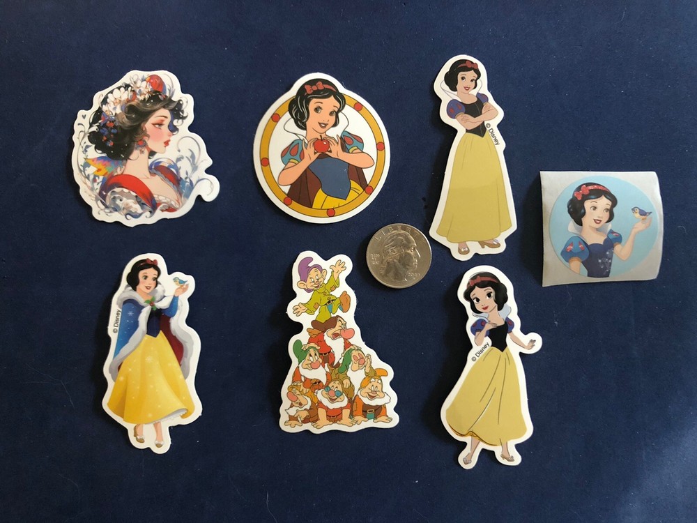 Disney Stickers – Disney Snow White & The Seven Dwarfs Lot of 7 Stickers.