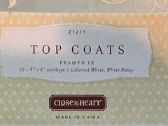 Pack Of 12 Close to My Heart Top Coats 4”X6”Overlays Z1211