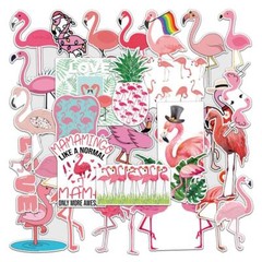 Pink Flamingo Sticker Vinyl Decal Travel Vacation Beach Animals Florida 50pc Lot