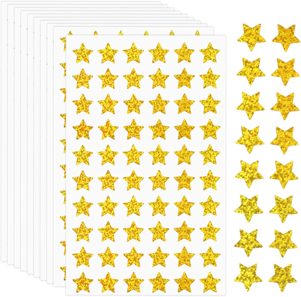 3000 PCS Star Stickers, 0.6″ Sparkly Holographic Stickers, Kids Rewards