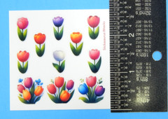 Pink Purple Orange White Red Purple Tulips & Tulip Bouquets Mini Stickers Sheet
