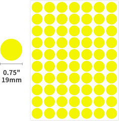 1400 PCS Yellow Circle Dot Stickers 3/4″ round Color Coding Label Stickers (Yell