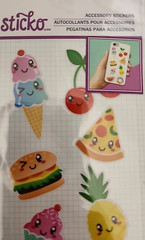 Food Mylar Stickers Sticko 8 Piece Fun Food Phone Laptop Tablet Decoration