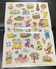 Vintage 1985 Scholastic Easter Holiday Stickers 1 Sheet. Bunny’s Eggs 16×11