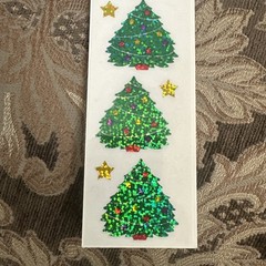 Vintage Mrs. Grossman’s Prismatic Christmas Tree Stickers Classic Star Lot Of 6