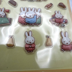 Miffy Pukupuku Puffy Stickers 3D Planner Scrapbook Journal Stationery Decor Dick