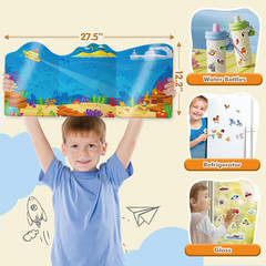 Reusable Jelly Sticker Books for Toddlers, 3D Waterproof Sticker Books, Travel T