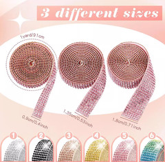 Self-Adhesive Rhinestone Strip 0.45-3.1cm Wide Ribbon Trim Tape Diamante Sticker