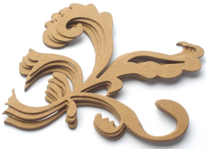 {3} *ORNATE FLOURISH* Unfinished Bare Chipboard Die Cuts – 4 3/8″ x 4 7/8″