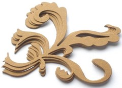 {3} *ORNATE FLOURISH* Unfinished Bare Chipboard Die Cuts – 4 3/8″ x 4 7/8″