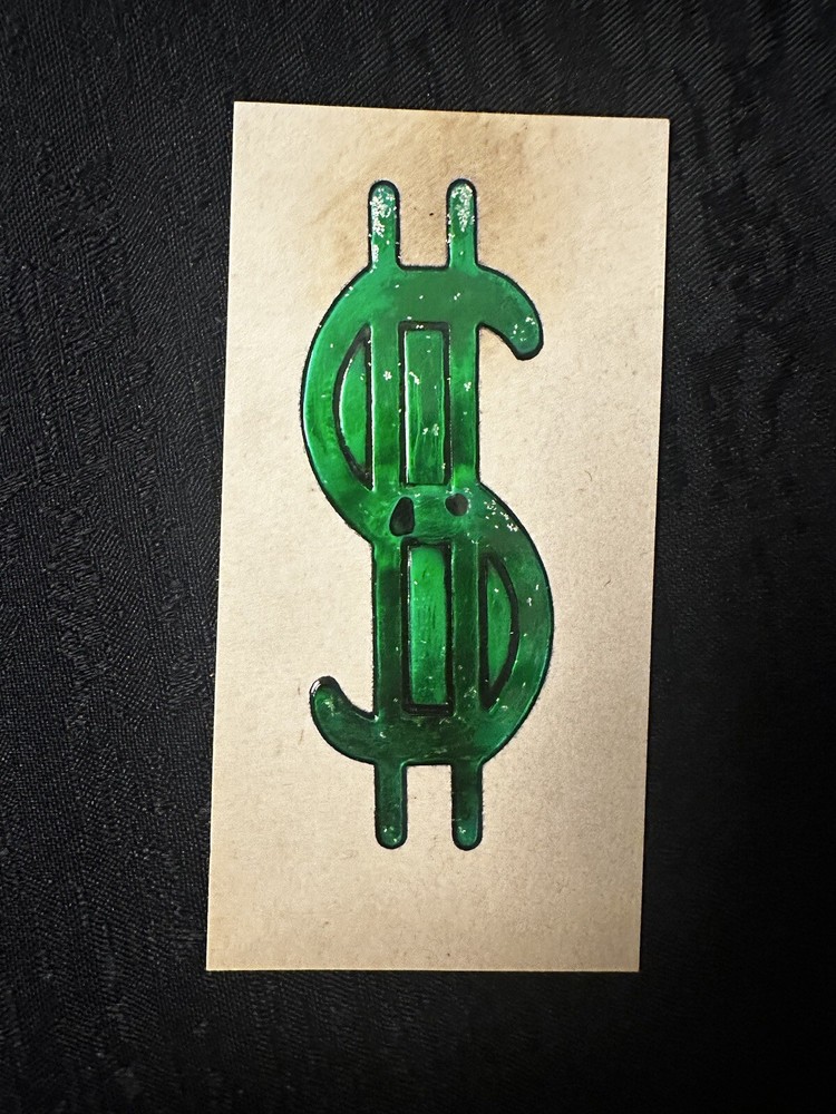 Rare Vintage 80s Mystik Oilies Oilie Cash Money Symbol Touch Sticker 1980s