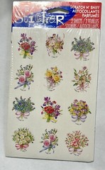 Scratch N Sniff Stickers Flowers Floral Vintage Forget Me Not Bouquet 2 Sheets