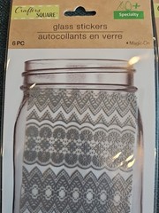 Lot 2 Crafter’s Square Glass Stickers Jar Silver Diamonds 45 Piece New Trim Band