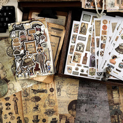 4 Pack Vintage Washi Stickers and Papers for Scrapbooking, 4×40 Sheets Ephemera
