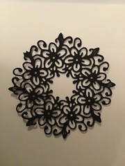 Circle of Flowers Round Flower Doily die cut embellishments 6 Pcs 3-1/4” round