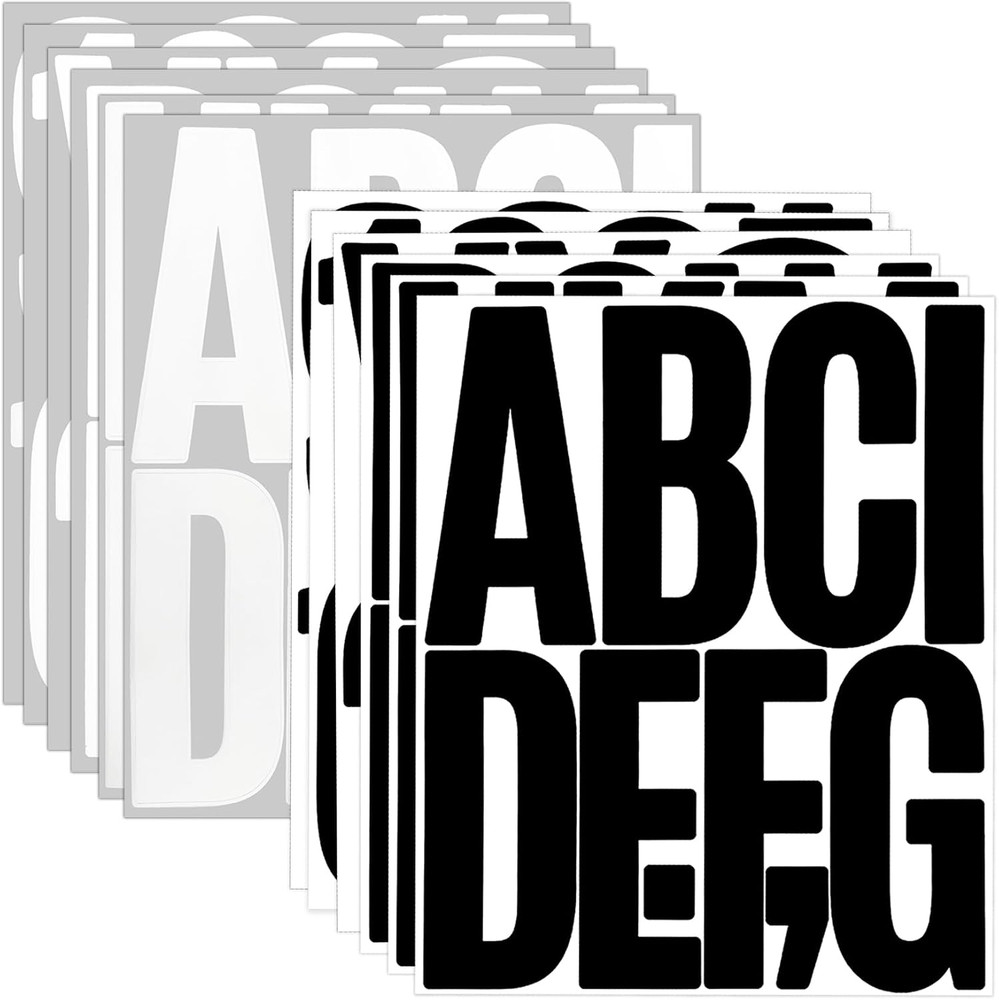 5 Inch Letter Stickers, 122 Pieces Self Adhesive Alphabet Number Sticker for Mai
