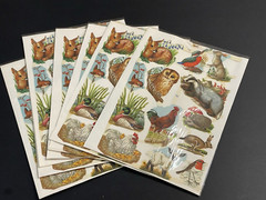 LOT OF 14 Full Sheets VTG MLP 1563 Animals Birds Die Cut Paper Scrap England