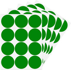 2 Inch Green Stickers Large Colored Dot Stickers Big Removable Waterproof round