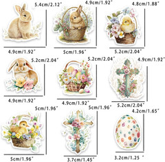 Easter Stickers Pack 100 Pcs, Easter Eggs Bunny Rabbit Stickers for Kids Adults,