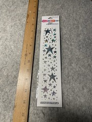 Stampendous Peel Stickers Shiny Super Stars Moon & Stars Theme Silver